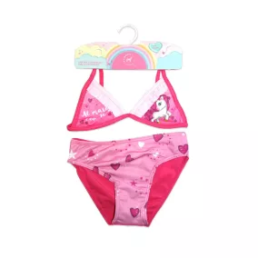 Unikornis kétrészes fürdőruha kislányoknak - pink - 98