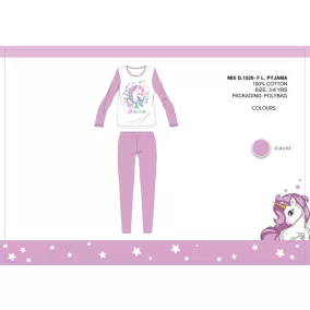   Unikornis gyerek jersey pizsama - pamut pizsama - világoslila - 98