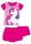 Unikornis pamut nyári együttes - póló-rövidnadrág szett - pink - 98