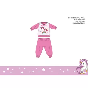   Unikornis baba pizsama - jersey pamut pizsama - rózsaszín - 86