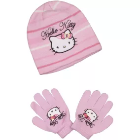 Hello Kitty rózsaszín sapka szett