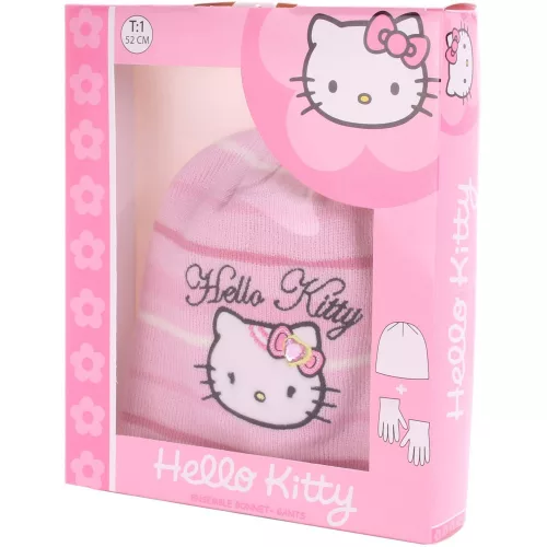 Hello Kitty rózsaszín sapka szett