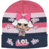 L.O.L. kékcsíkos sapka-kesztyű szett