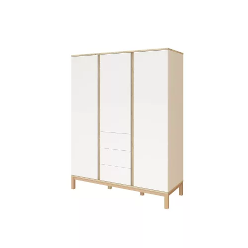 Faktum Loop White & Oak  - 3 osztású szekrény