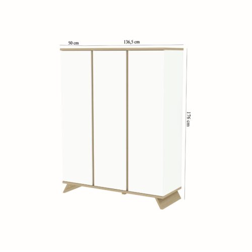 Faktum Sienna White- 3 osztású szekrény