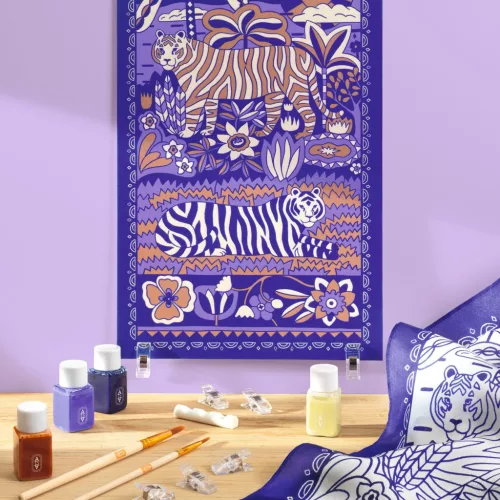 Djeco Műterem 10 - Selyem festés, Tigrisek  - Atelier 10, Silk Painting