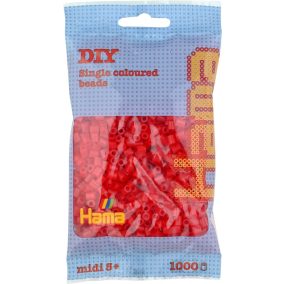   Hama Hama MIDI gyöngy - átlátszó piros 1000 db-os - 20713