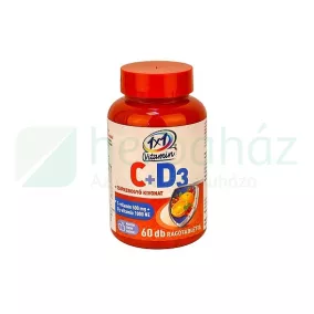   1X1 VITAMIN C-VITAMIN 500MG+D3 -VITAMIN CSIPKEBOGYÓKIVONAT NARANCS ÍZŰ TABLETTA  60DB