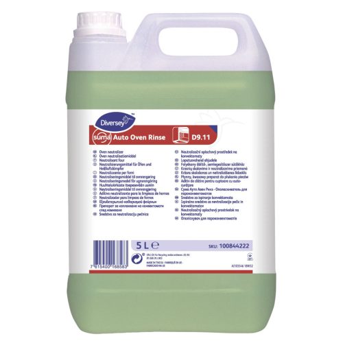 Suma Auto Oven Rinse D9.11 Automata És Félautomata Tisztítási Rendszerrel Rendelkező Légkeveréses Kombipároló Ber. Öblítőszere 5L