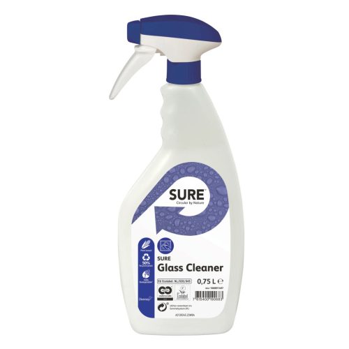 Sure Glass Cleaner Ablaktisztítószer, Növényi Alapú, 100% Lebomló 750Ml