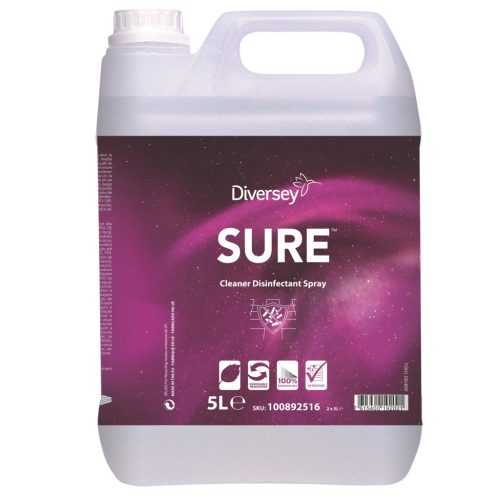 Sure Cleaner Disinfectant Spray Fertőtlenítő Hatású Tisztítószer, Élelmiszerrel Érintkező Felületekhez, 100%-Osan Lebomló 5L