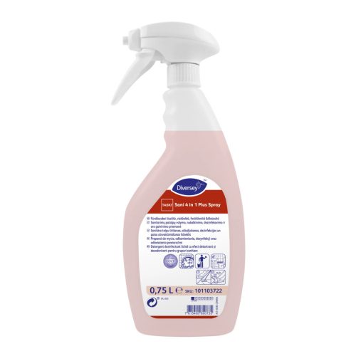 Taski Sani 4 In 1 Spray Szulfonsav Alapú, Ált. Konc. Tisztító-, Fertőtlenítőszer, Vízkőoldó, És Illatosító Hatással 750Ml