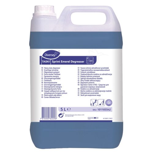Taski Sprint Emerel Degreaser Intenzív, Foszfátmentes, Gyorsan Eltávolítja A Szennyeződéseket, Tartósan Illatosít 5L (2Db/Karton)