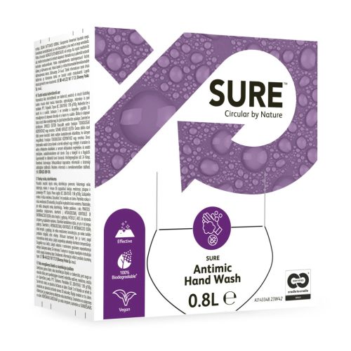 Sure Antimic Hand Wash Tejsav Alapú, Fertőtlenítő Hatású Folyékony Szappan, 100%-Osan Lebomló 800Ml