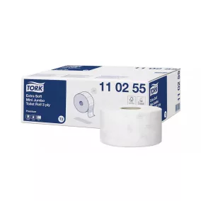   Tork Toalettpapír T2 Mini Jumbo Premium Extra Soft, 3R., Fehér, 120M/Tek, 12Tek/Karton