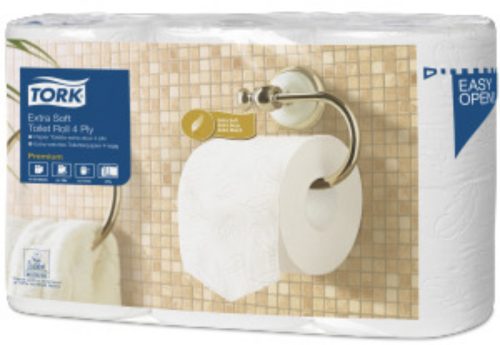 Tork Toalettpapír T4 Kistekercses Premium Extra Soft, 4R., Fehér, 19,5M/Tek, 153 Lap, 6Tek/Csg, 7Csg/Karton