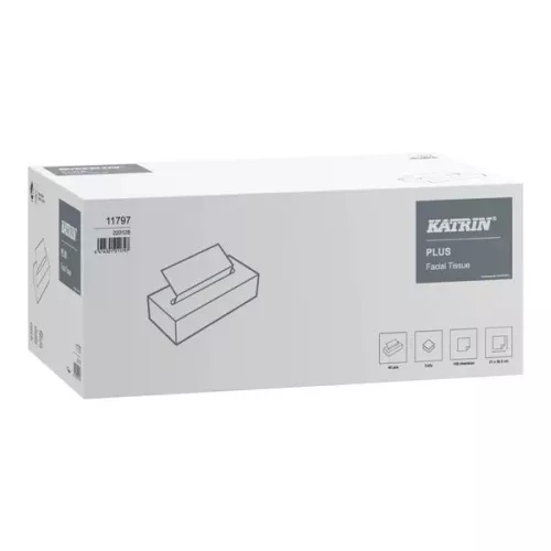 Katrin Kozmetikai Kendő, 2R., Extra Fehér, 100Lap/Doboz, 40Doboz/Karton, 32Karton/Raklap