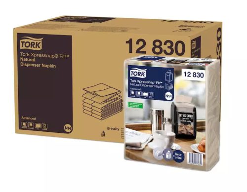 Tork Szalvéta Adagolós N14 "Xpressnap" Fit Natúr Levélmintás, 2R., Starterfold, 21,3X16,5Cm,  720Db/Csg, 6Csg/Karton