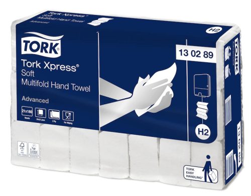 Tork Kéztörlő H2 Advanced Interfold, Soft, 2R., 180Lap/Csg, 21Csg/Karton