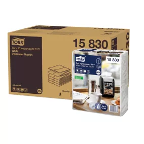   Tork Szalvéta Adagolós N14 "Xpressnap" Fit Fehér Levélmintás, 2R., Starterfold, 21,3X16,5Cm,  720Db/Csg, 6Csg/Karton