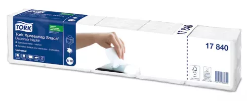 Tork Szalvéta Adagolós "Xpressnap Snack" N10 Universal Fehér, 1R., 1/4, 21,3X21,4Cm,  1125Db/Csg, 9000Db/Karton