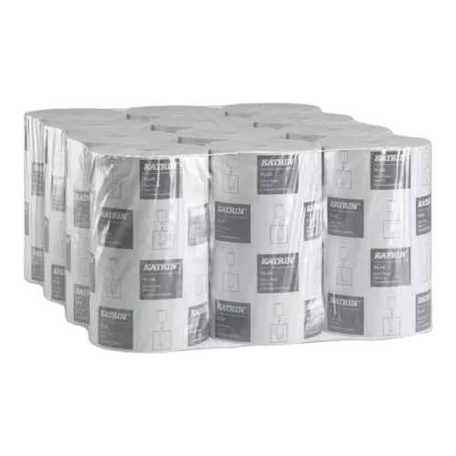 Katrin Kéztörlő Tekercses Plus S2 2R., Fehér, 60M/Tek, 12Tek/Karton, 40Karton/Raklap