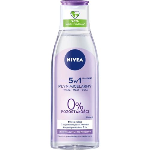 Nivea Micellás Arctisztító Víz 200Ml (12Db/Karton) Sensitive Érzékeny Bőrre
