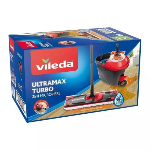 Vileda Turbo Ultramax Easy Wring Felmosószett (Pedálos Vödör, Téglalap Mop)