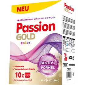 Passion Gold Mosópor 600G/10 Mosás (18Db/Karton) Színes Ruhákhoz