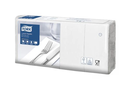 Tork Szalvéta Lunch Advanced 33/2 Fehér 1/8, 200Db/Csg, 10Csg/Karton