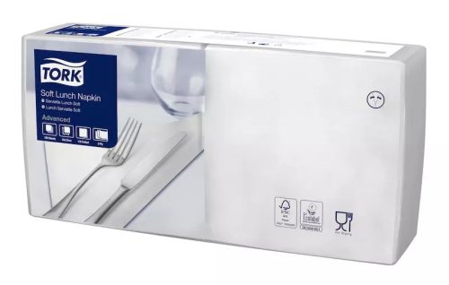 Tork Szalvéta Lunch Advanced 33/3 Fehér, 1/4 Hajtás, 150 Lap/Csg, 10Csg/Karton