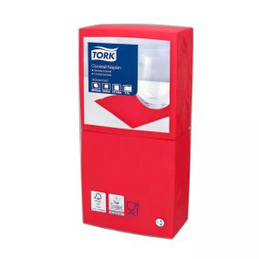   Tork Szalvéta Koktél, 24/2 Piros, 200 Lap/Csg, 12Csg/Karton