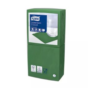   Tork Szalvéta Koktél, 24/2 Sötétzöld, 200Lap/Csg, 12Csg/Karton