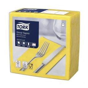   Tork Szalvéta Dinner Advanced 40/2, Sárga, 150 Lap/Csg, 12Csg/Karton - Készletkisöprés Akció
