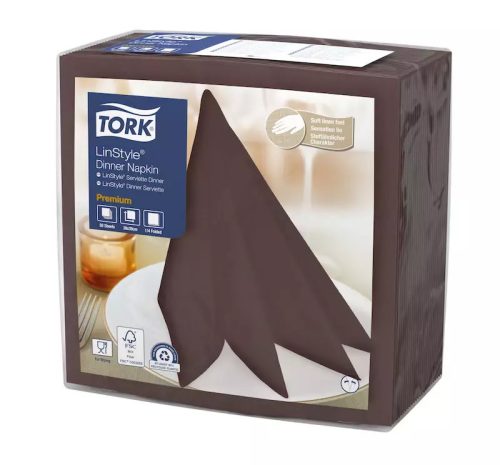 Tork Szalvéta Linstyle, Premium Textilhatású, Kakaó, 39/1, 50Db/Csg, 12Csg/Karton