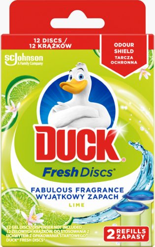 Duck Wc Öblítő Korong Utántöltő 2X36Ml/Csg, 6+6Db/Csg (5Csg/Karton) Lime