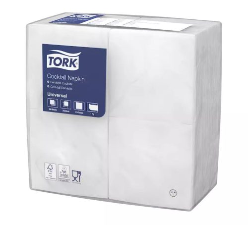 Tork Szalvéta Koktél, 24/1 Fehér, 500Lap/Csg, 5Csg/Karton