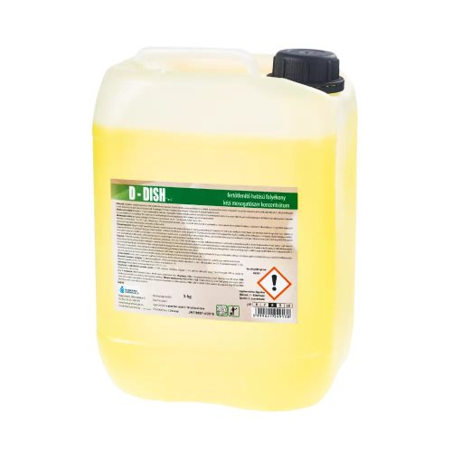 D-Dish Fertőtlenítő Hatású Kétfázisú Kézi Baktericid, Yeasticid, Virucid Hatású Mosogatószer 5Kg