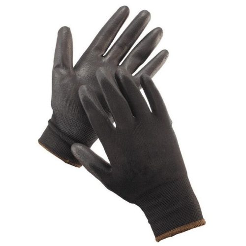 Kesztyű Safety First Tenyérmártott Fekete "S" (12 Pár/Karton)