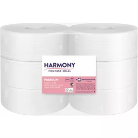   Harmony Toalettpapír Jumbo 24Cm-Es, 2R., Fehér, 195M/Tek, 6Tek/Karton, 56Karton/Raklap