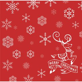   Fato Sztár Karácsonyi Szalvéta 2 Rétegű, 38X38Cm 40Db/Csg, Christmas Deer Red