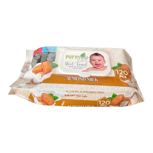 Pufy Fresh Nedves Törlőkendő 120Db/Csg (12Csg/Karton) Almond Milk