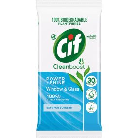   Cif Cleanboost Üveg- És Ablaktisztító Nedves Törlőkendő 30Db/Csg 