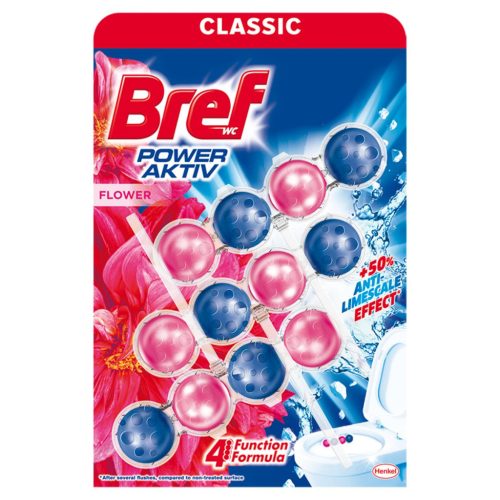 Bref Wc Tisztító Golyós Mega Pack (3Db-Os, 9Csg/Karton) Power Aktiv 3X50G Fresh Flower