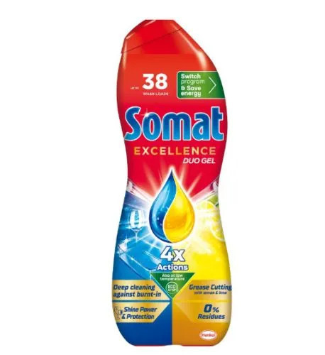 Somat Mosogatógép Gél Excellence Duo Grease Cutting 810Ml (10Db/Karton) Lemon