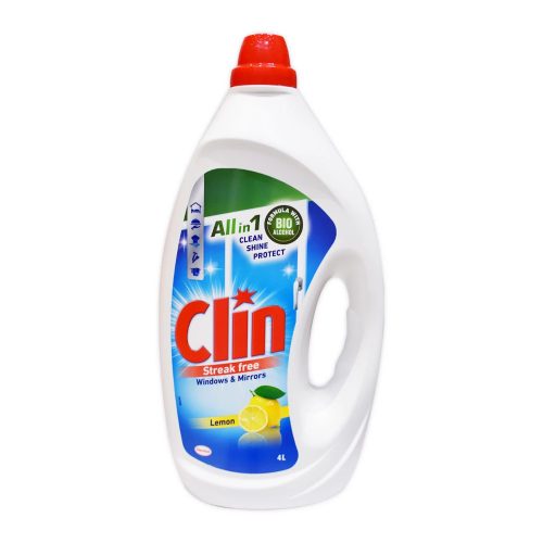 Clin Ablaktisztító, Csíkmentes 4L (4Db/Karton, 144Db/Raklap) Lemon