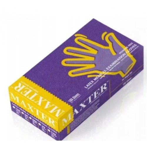 Gumikesztyű Maxter Latex Púdermentes "S" 100Db/Doboz, 10Doboz/Karton