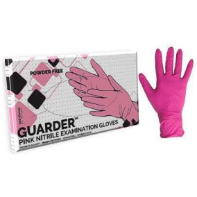   Guarder Pink Gumikesztyű Nitril Púdermentes Rózsaszín "M" 100 Db/Doboz