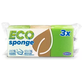 Bonus Mosogatószivacs, Formázott, Eco Sponge 3Db/Csg