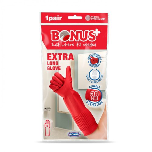 Bonus Gumikesztyű Extra Hosszú 38Cm "S" (5 Pár/Gyűjtő, 50 Pár/Karton)